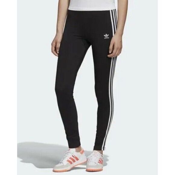 adidas FM3287 Women's Sz Small Adicolor 3 Stripe Tights Black - Picture 8 of 8